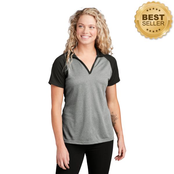 Ladies PosiCharge ® RacerMesh ® Raglan Heather Block Polo Thumbnail