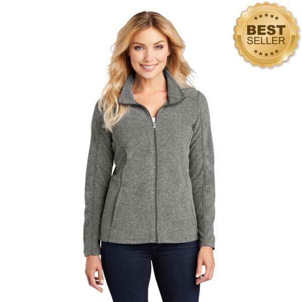 Ladies Heather Microfleece Full Zip Jacket Thumbnail